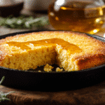 Gluten-free cornbread recipe in cast-iron skillet