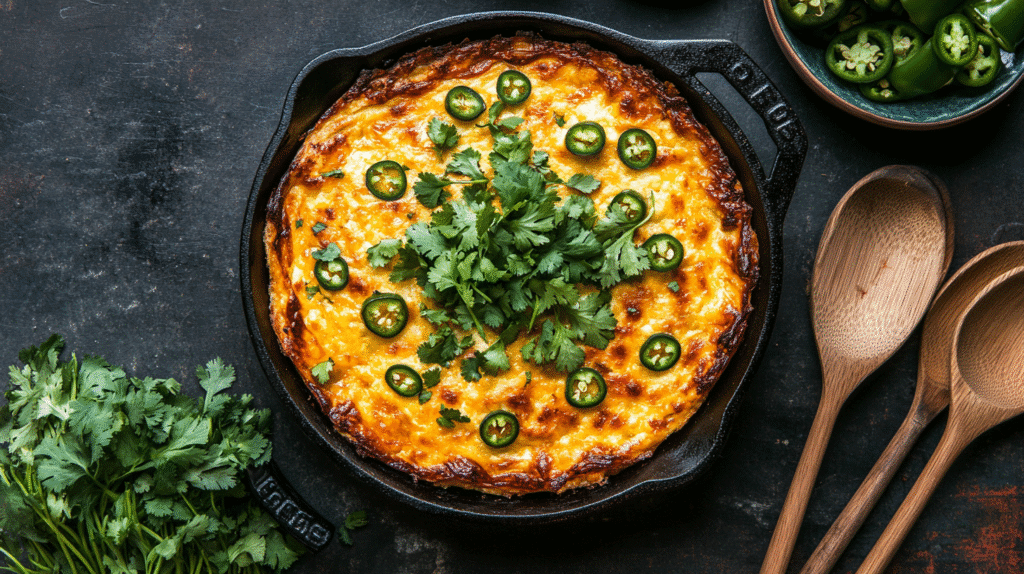 Gluten-free tamale pie in cast-iron skillet