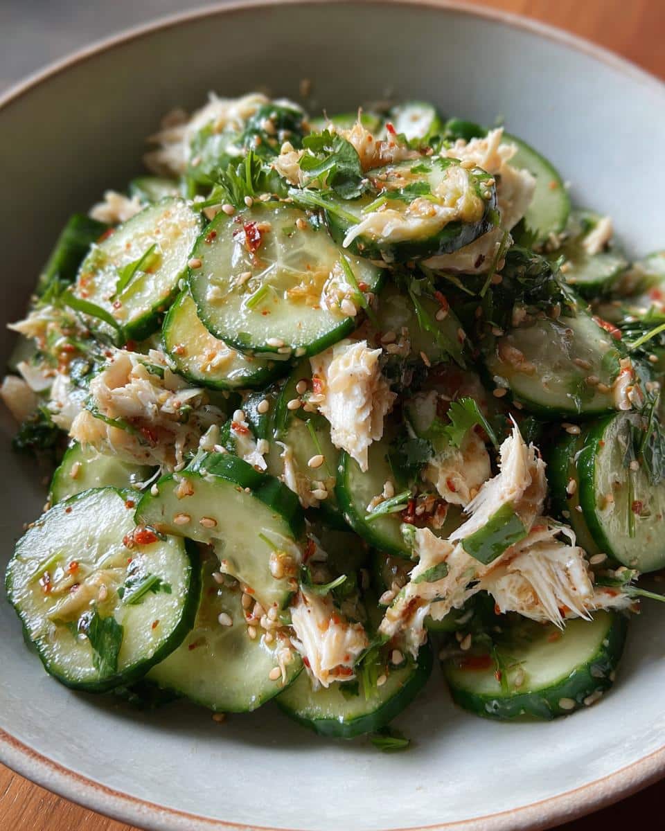 asian cucumber salad with crab meat - detail 1