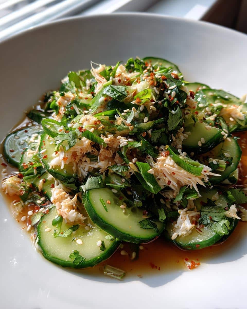 asian cucumber salad with crab meat - detail 2