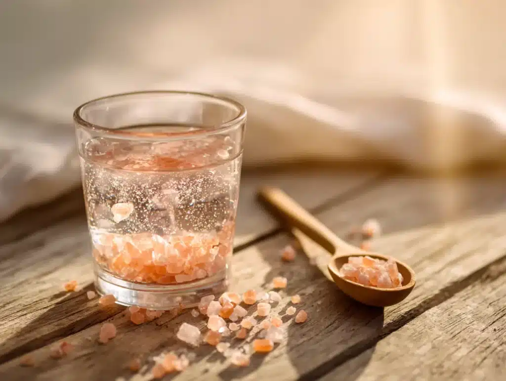 stirring pink salt trick recipe water
